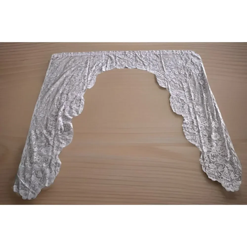 JCP Home Shari Mauve Pink Lace Floral Curtain Swag Valance Set 82